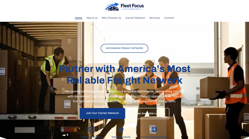 Fleet Focus Enterprises – Logistics Company Website