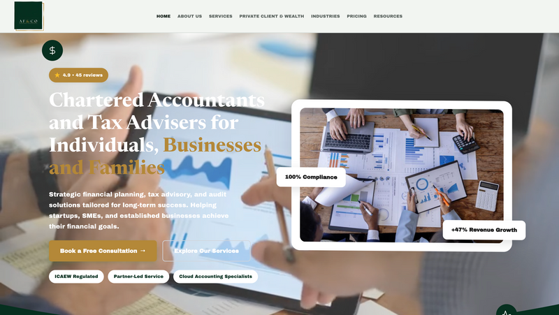 AF & CO – Chartered Accountancy & Advisory Website