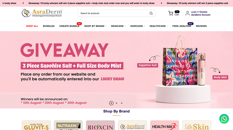 Asraderm – Website Development & SEO